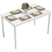 Table Genoveva Extensible 80-120 cm 6 Pers Blanc Design Minimaliste Robuste