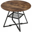 Table Rouvrecourt ronde 4 pers effet bois industriel noir brun 100cm