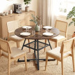 Table Rouvrecourt ronde 4 pers effet bois industriel noir brun 100cm
