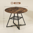 Table Rouvrecourt ronde 4 pers effet bois industriel noir brun 100cm