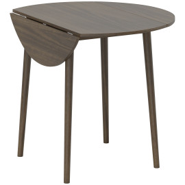 Table Saturnino Pliable 2 Abattants Design Contemporain Gris Ø89cm Bois Robuste