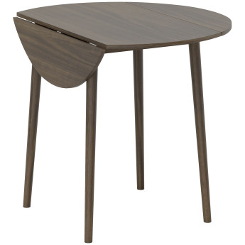 Table Saturnino Pliable 2 Abattants Design Contemporain Gris Ø89cm Bois Robuste