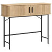 Console Ploureval Design Industriel Portes Coulissantes Chêne & Noir 100 cm