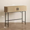 Console Ploureval Design Industriel Portes Coulissantes Chêne & Noir 100 cm