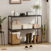 Table Console Brentley Design Minimaliste Acier Noir Entrée Salon Rangement