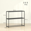 Table Console Brentley Design Minimaliste Acier Noir Entrée Salon Rangement