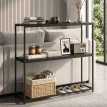 Table Console Brentley Design Minimaliste Acier Noir Entrée Salon Rangement