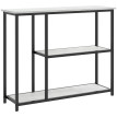 Console Theobald Design Élégant Effet Marbre Blanc Structure Acier Robuste 100 cm