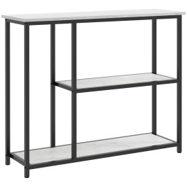 Console Theobald Design Élégant Effet Marbre Blanc Structure Acier Robuste 100 cm