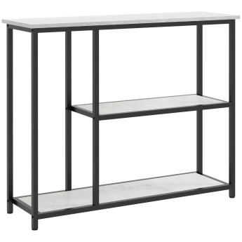 Console Theobald Design Élégant Effet Marbre Blanc Structure Acier Robuste 100 cm