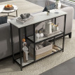 Console Theobald Design Élégant Effet Marbre Blanc Structure Acier Robuste 100 cm