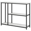 Console Theobald Design Élégant Effet Marbre Blanc Structure Acier Robuste 100 cm