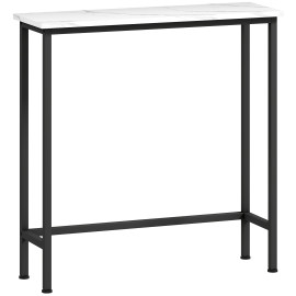 Console Bercedo Effet Marbre Design Élégant Blanc 75 cm Couloir Salon
