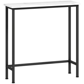 Console Bercedo Effet Marbre Design Élégant Blanc 75 cm Couloir Salon