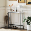 Console Bercedo Effet Marbre Design Élégant Blanc 75 cm Couloir Salon