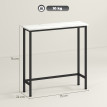Console Bercedo Effet Marbre Design Élégant Blanc 75 cm Couloir Salon