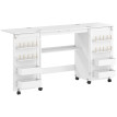 Table Perdita Couture Pliable Rangements Roulettes Blanc Organisé Créatif