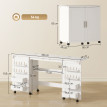 Table Perdita Couture Pliable Rangements Roulettes Blanc Organisé Créatif
