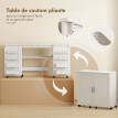 Table Perdita Couture Pliable Rangements Roulettes Blanc Organisé Créatif