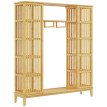 Armoire Penderie Fiordiligi Bambou Design Élégant 2 Portes Coulissantes Naturel