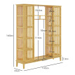 Armoire Penderie Fiordiligi Bambou Design Élégant 2 Portes Coulissantes Naturel