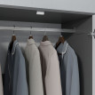 Armoire Bergenhof 2 Portes Penderie 3 Tiroirs Blanc Gris Rangement Chambre Moderne