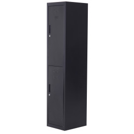 Armoire métallique Silverbrook verrouillable 2 portes noir acier anti-corrosion rangement sécurisé