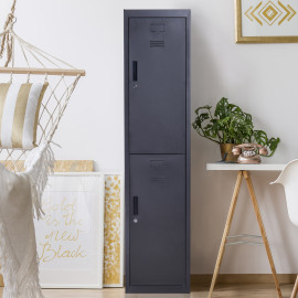 Armoire métallique Silverbrook verrouillable 2 portes noir acier anti-corrosion rangement sécurisé