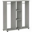 Armoire Penderie Venancio Rangement Mobile Style Bois Gris 120x40x128 cm