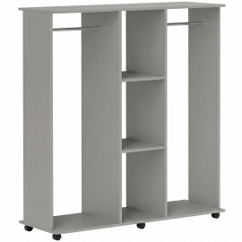 Armoire Penderie Venancio Rangement Mobile Style Bois Gris 120x40x128 cm