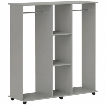 Armoire Penderie Venancio Rangement Mobile Style Bois Gris 120x40x128 cm