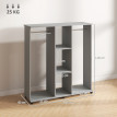 Armoire Penderie Venancio Rangement Mobile Style Bois Gris 120x40x128 cm
