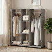 Armoire Penderie Venancio Rangement Mobile Style Bois Gris 120x40x128 cm