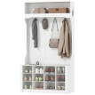 Meuble Entrée Igorre Banc Chaussures Vestiaire Rangement 12 Casiers Blanc