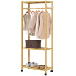 Portant Lorbach Mobile Bambou 2 Étagères Rangement Vêtements Naturel