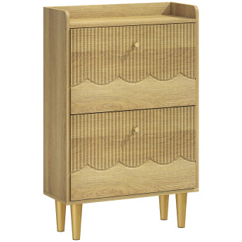 Meuble à Chaussures Pfarrbach Rangement Élégant Entrée Étroit Chêne Doré 60x24x92 cm