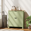 Armoire Ashbourne Rangement Chaussures 12 Paires Design Bois Vert Amande 72x26x80cm