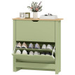 Armoire Ashbourne Rangement Chaussures 12 Paires Design Bois Vert Amande 72x26x80cm