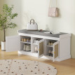 Banc Lorenzo Style Bohème Chic Rangement Chaussures 3 Portes Blanc