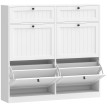 Meuble à Chaussures Vogelbach Rangement Entrée Étroit 6 Portes Blanc