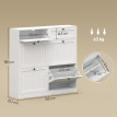 Meuble à Chaussures Vogelbach Rangement Entrée Étroit 6 Portes Blanc