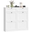Meuble à Chaussures Vogelbach Rangement Entrée Étroit 6 Portes Blanc