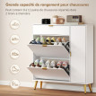 Meuble Ragnald Armoire Chaussures Design Blanc Métal Doré Rangement Élégant