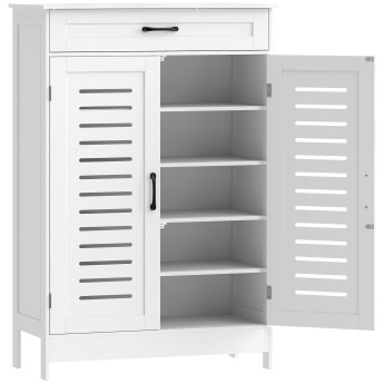 Meuble Childebert Armoire à Chaussures 20 Paires Ventilée Blanc MDF 78x37x116cm