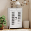 Meuble Childebert Armoire à Chaussures 20 Paires Ventilée Blanc MDF 78x37x116cm
