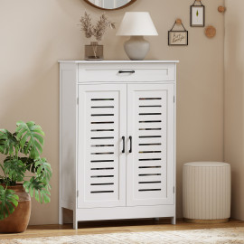 Meuble Childebert Armoire à Chaussures 20 Paires Ventilée Blanc MDF 78x37x116cm