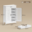 Meuble Childebert Armoire à Chaussures 20 Paires Ventilée Blanc MDF 78x37x116cm