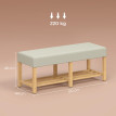 Banc à Chaussures Ingomar Rangement Confortable Design Scandinave Beige & Bois Naturel