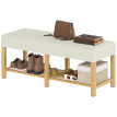Banc à Chaussures Ingomar Rangement Confortable Design Scandinave Beige & Bois Naturel
