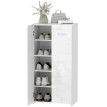Meuble Chaussures Macario Blanc Brillant Rangement Élégant Entrée 10 Paires